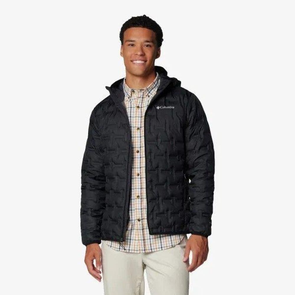 Jaqueta Columbia Down Delta Ridge com Capuz Preto Masculino