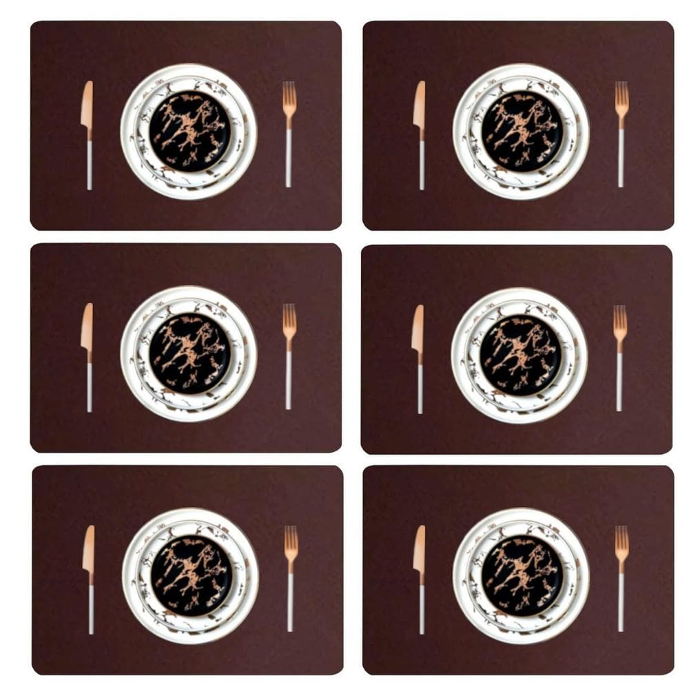Kit 12 Pçs Jogo Americano Mesa Jantar Sala Restaurante Couro