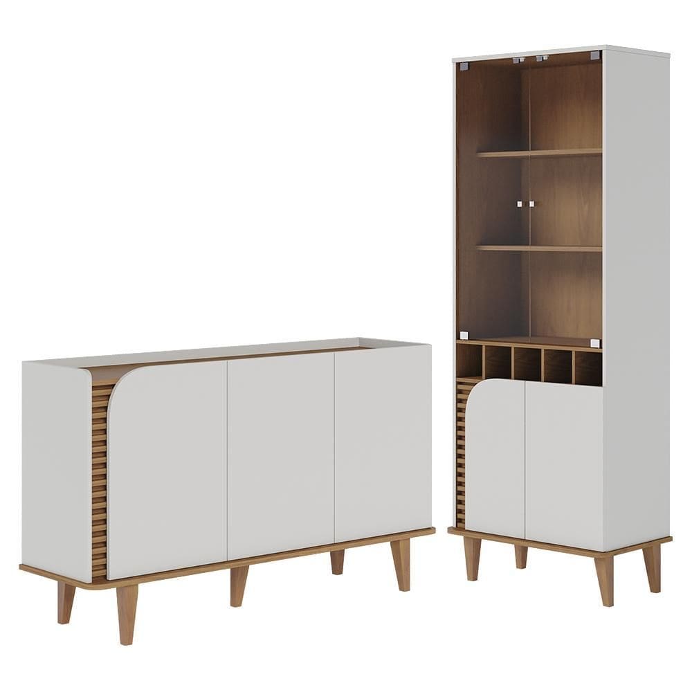 Sala de Jantar Jurerê com Cristaleira e Buffet Aparador - Colibri