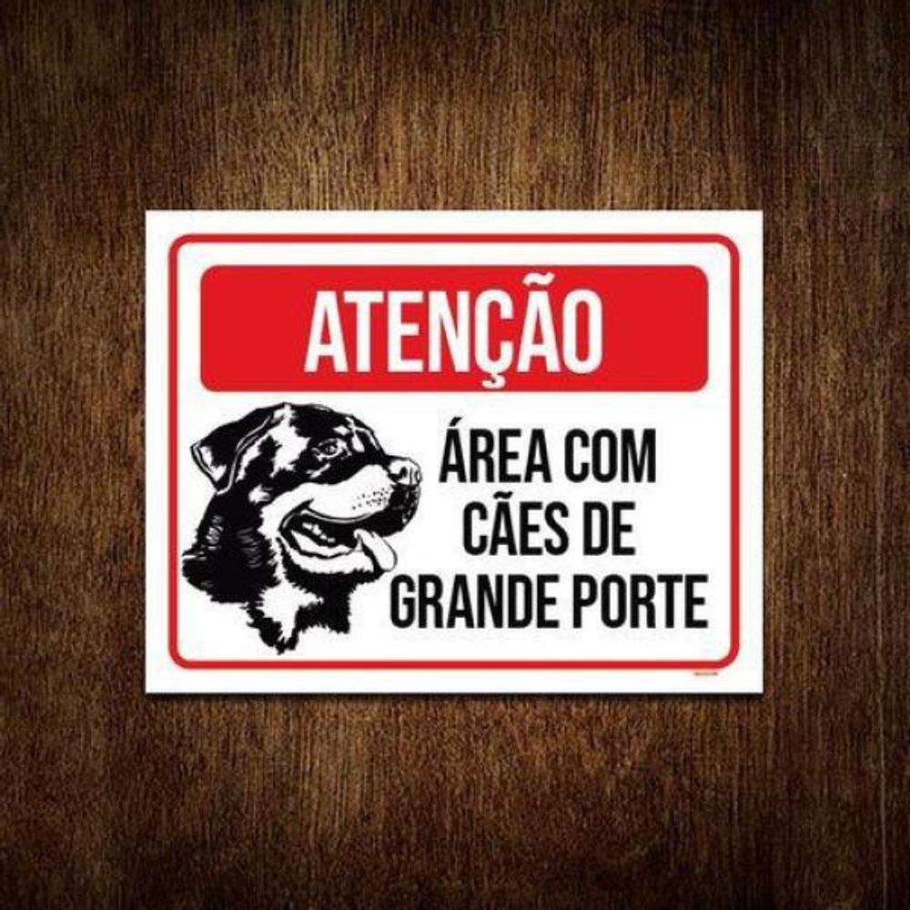 Kit 10 Placas - Atenção Área Com Cães Grande Porte