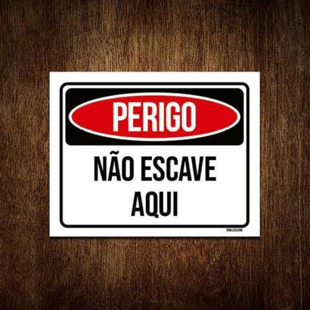Kit 5 Placas Perigo Não Escave Aqui