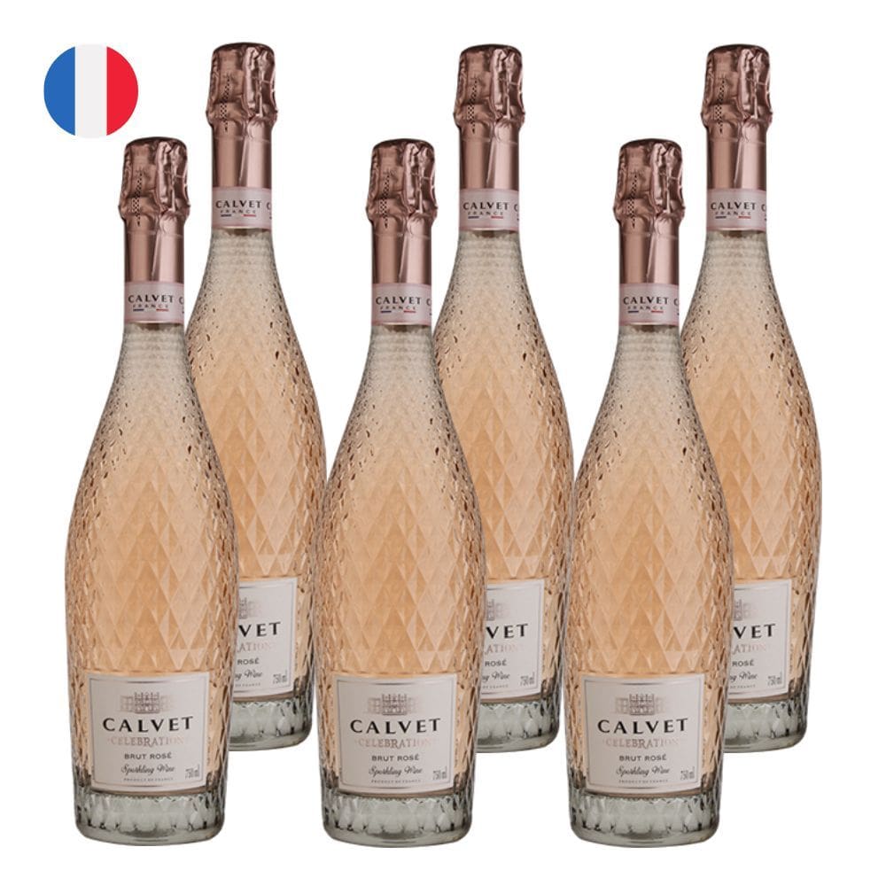 Kit 6 Espumantes Calvet Celebration Brut Rosé França 750ml