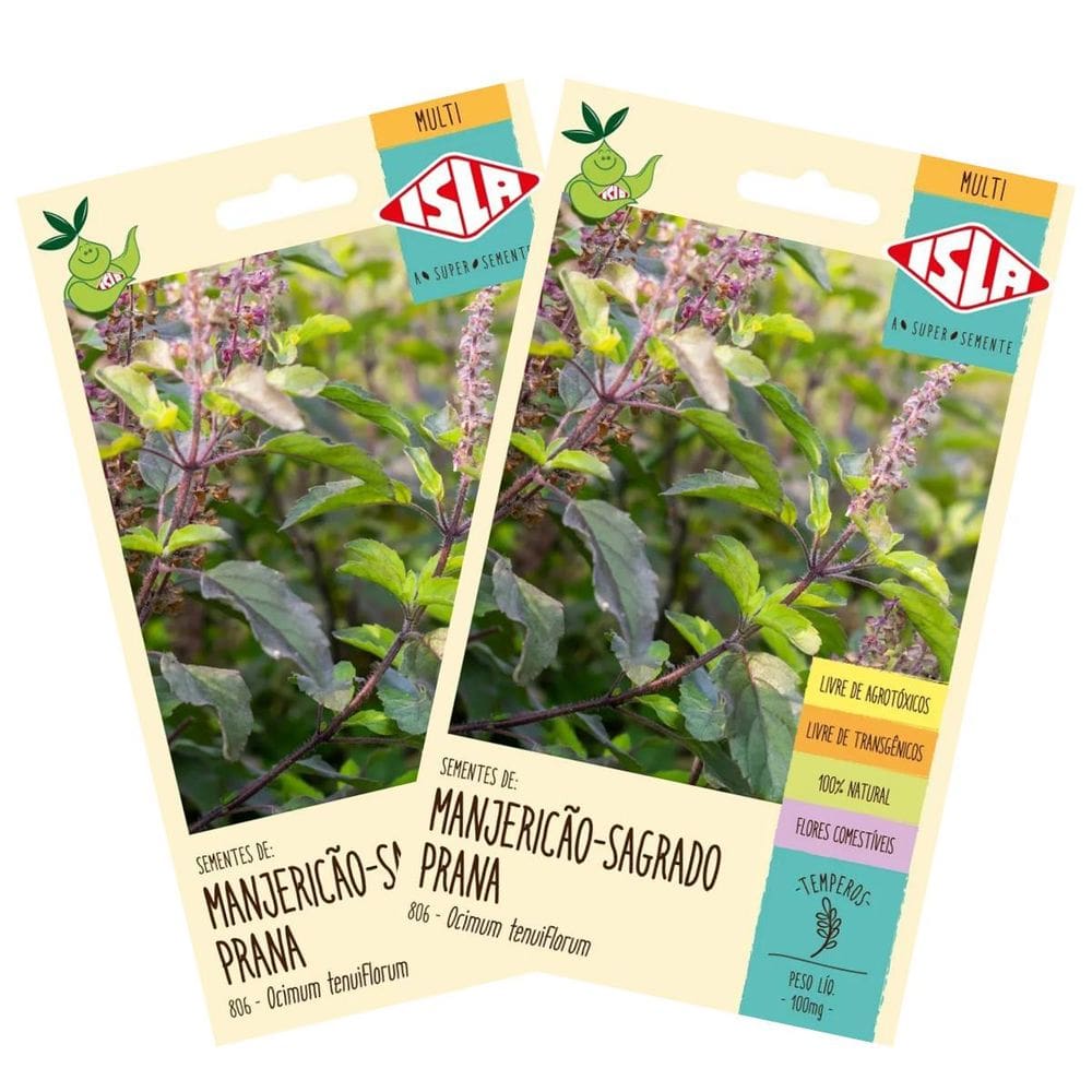 2X Sementes de Manjericão Sagrado Prana ISLA