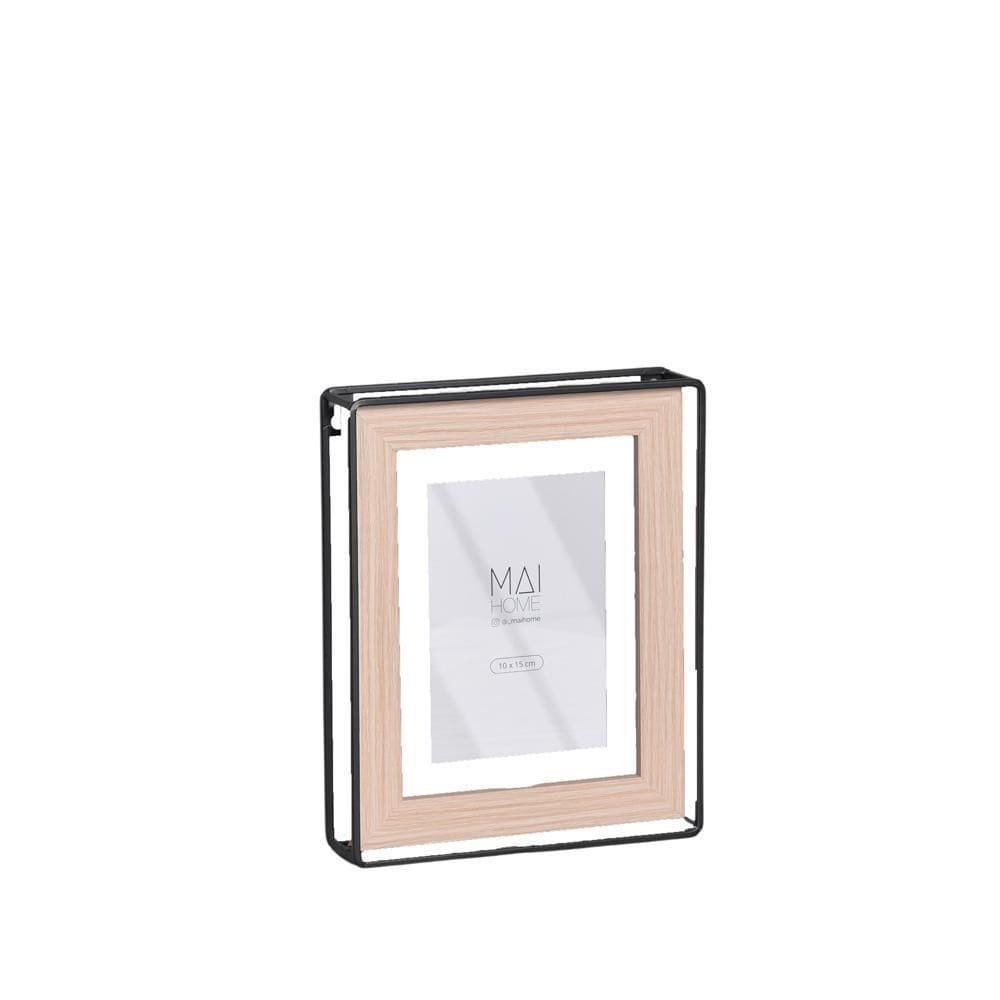 Porta Retrato Minho Madeira/Preto 20X25X5 Mdf