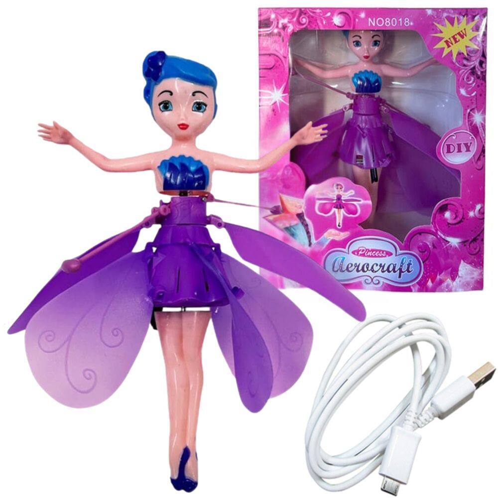 Boneca Fadinha Mágica Voadora - Lilás Cbs0041 - Castela