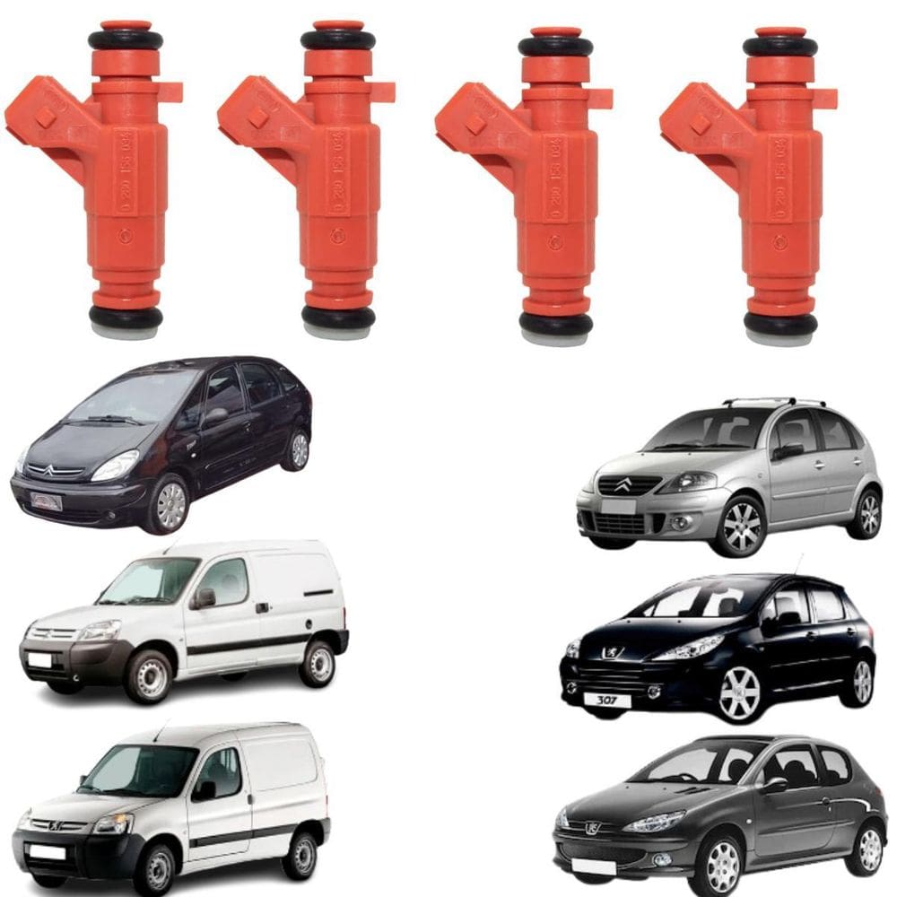 4 Bicos Injetores Peugeot 206 307 Citroen C3 Xsara 280156034