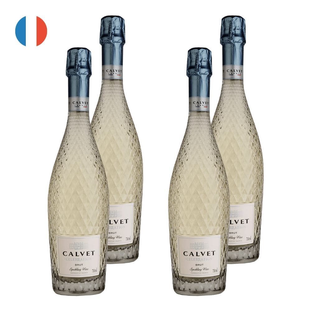 Kit 4 Espumantes Calvet Celebration Brut Branco França 750ml