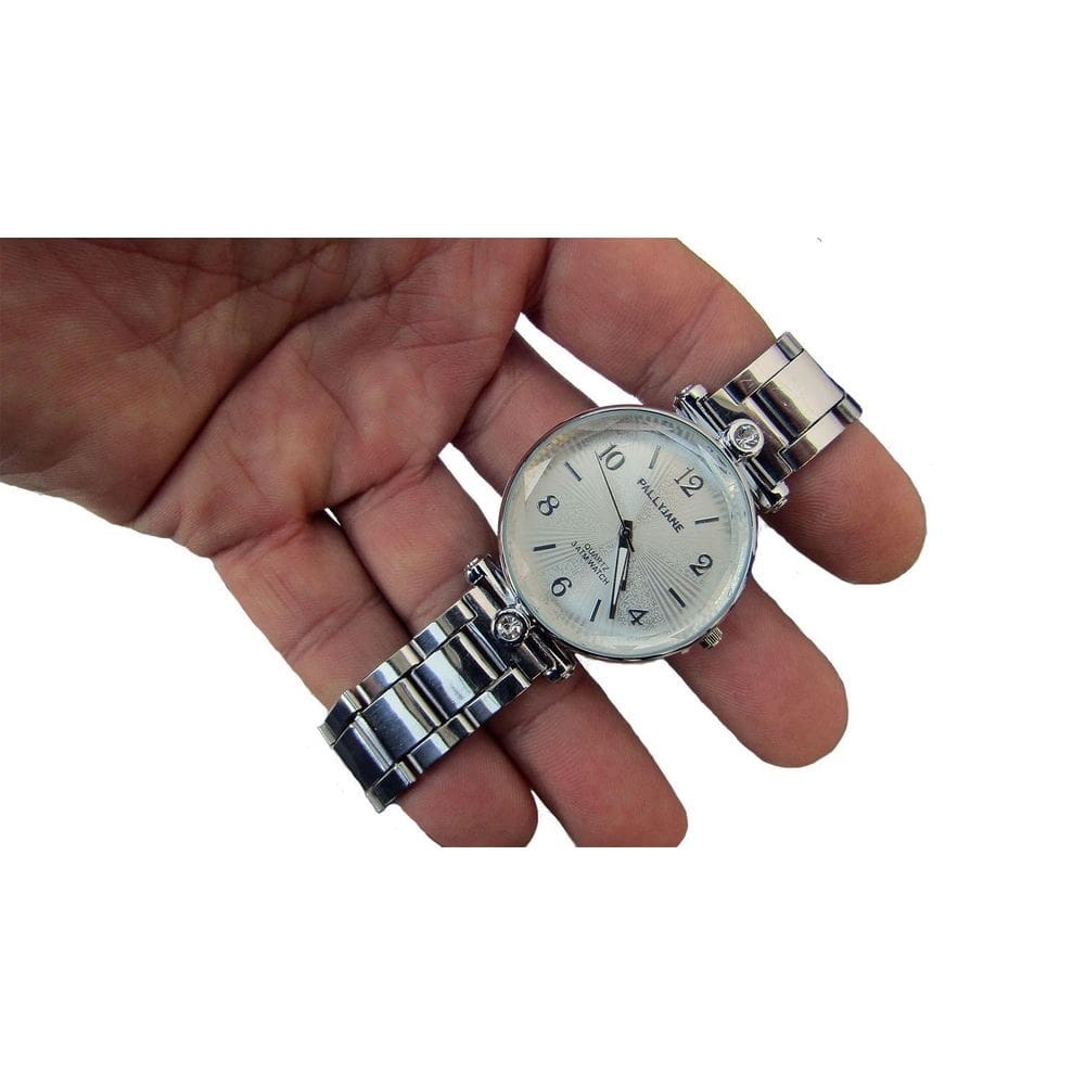 Relogio Feminino Pulseira Prateada Movimento A Quartzo-Pall