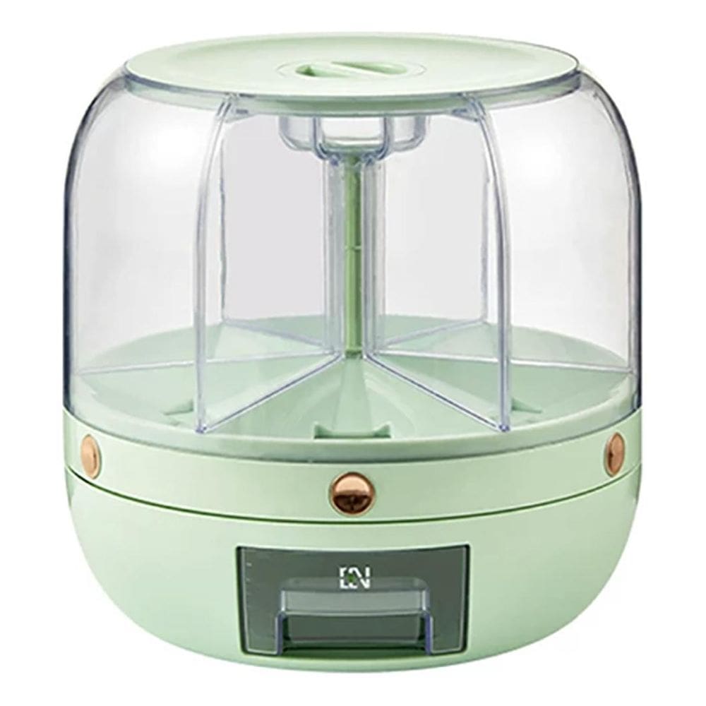 Dispenser De Alimentos E Cereais Pote Giratório 360 6 Em 1