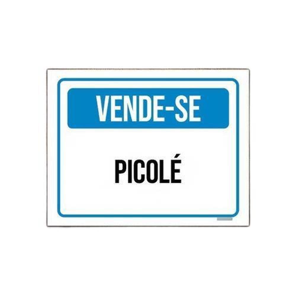 Placa Sinalização Vende-Se Picolé Azul 36X46