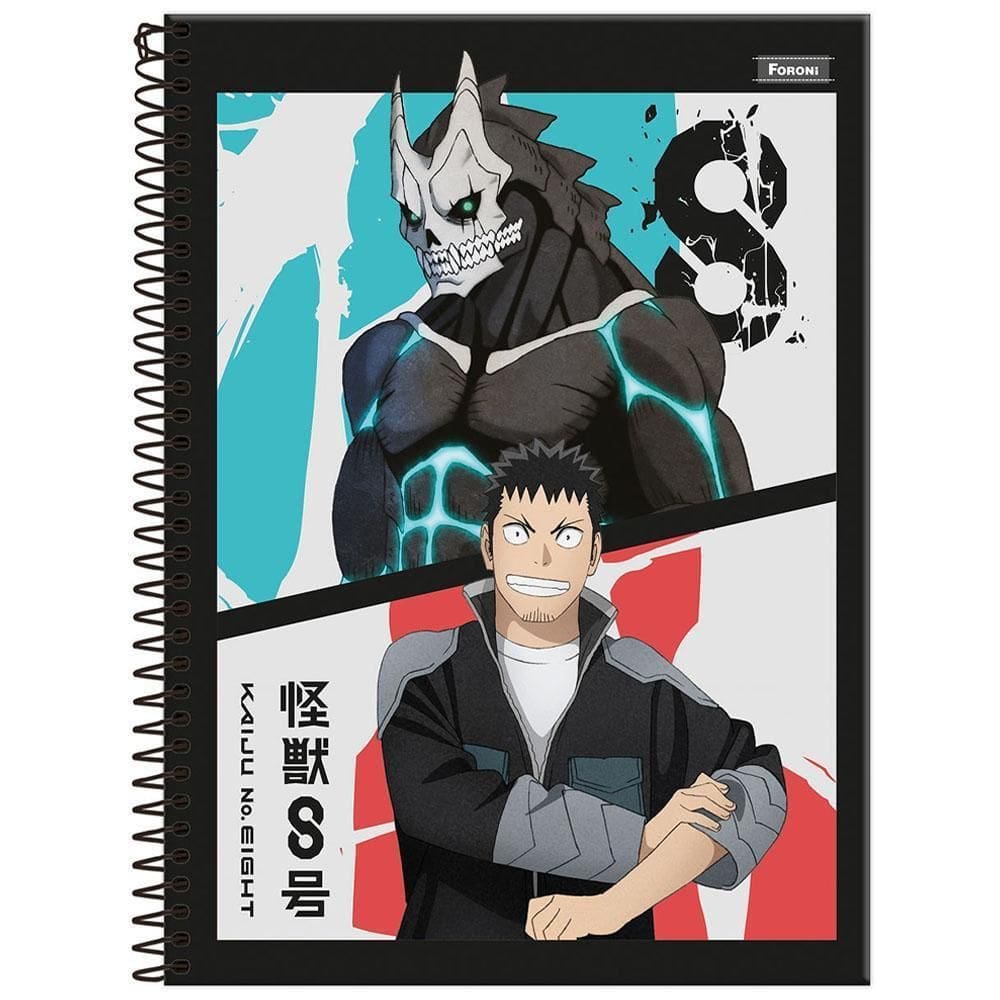 Caderno Univ 10 Matérias 160Fls Kaiju N 8 Preto Foroni