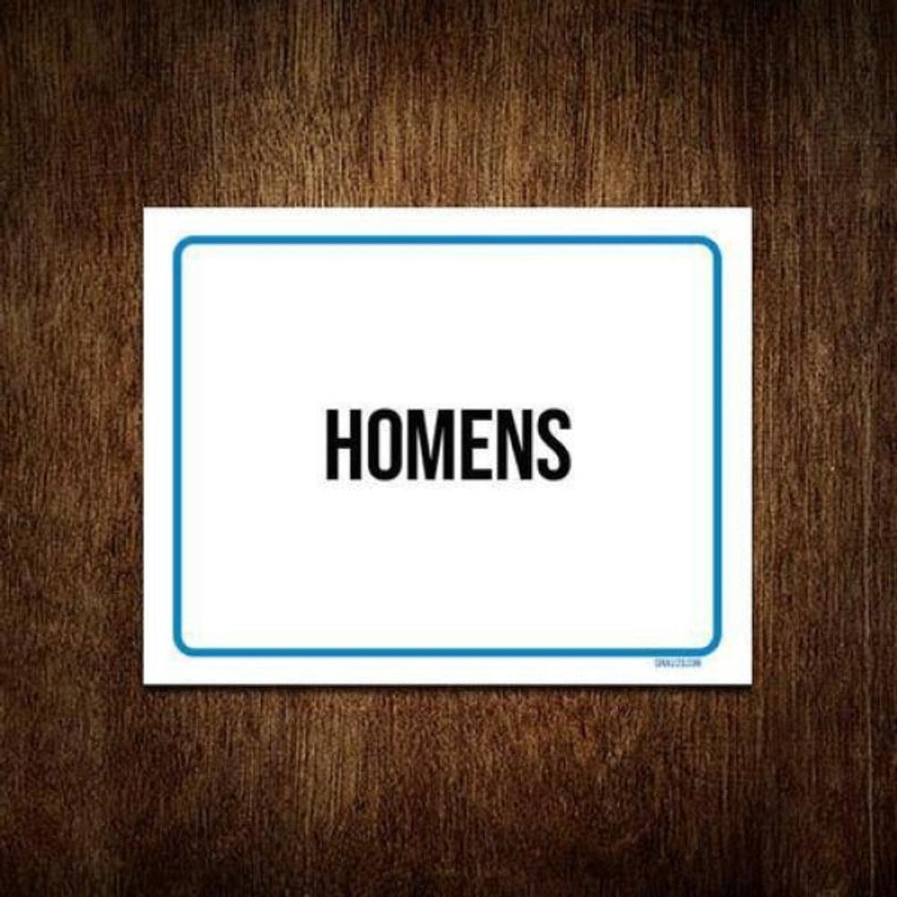 Kit 5 Placas Ambiente Sinalização Setor Homens