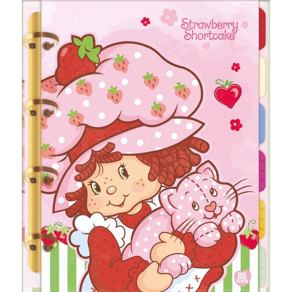 Caderno Argolado Cartonado Colegial Moranguinho 160 Folhas Com Divisórias Animativa 8406
