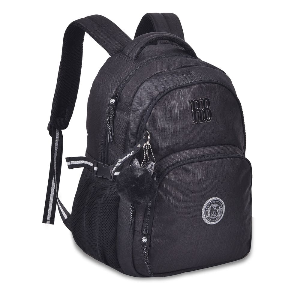 Mochila Bolso Anti Furto 17" Escola Fem Rebecca Bonbon Preta