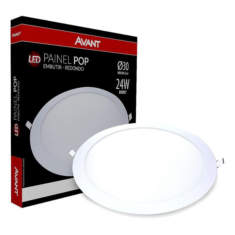 Painel LED Embutir Quadrado 18W 4000K Avant