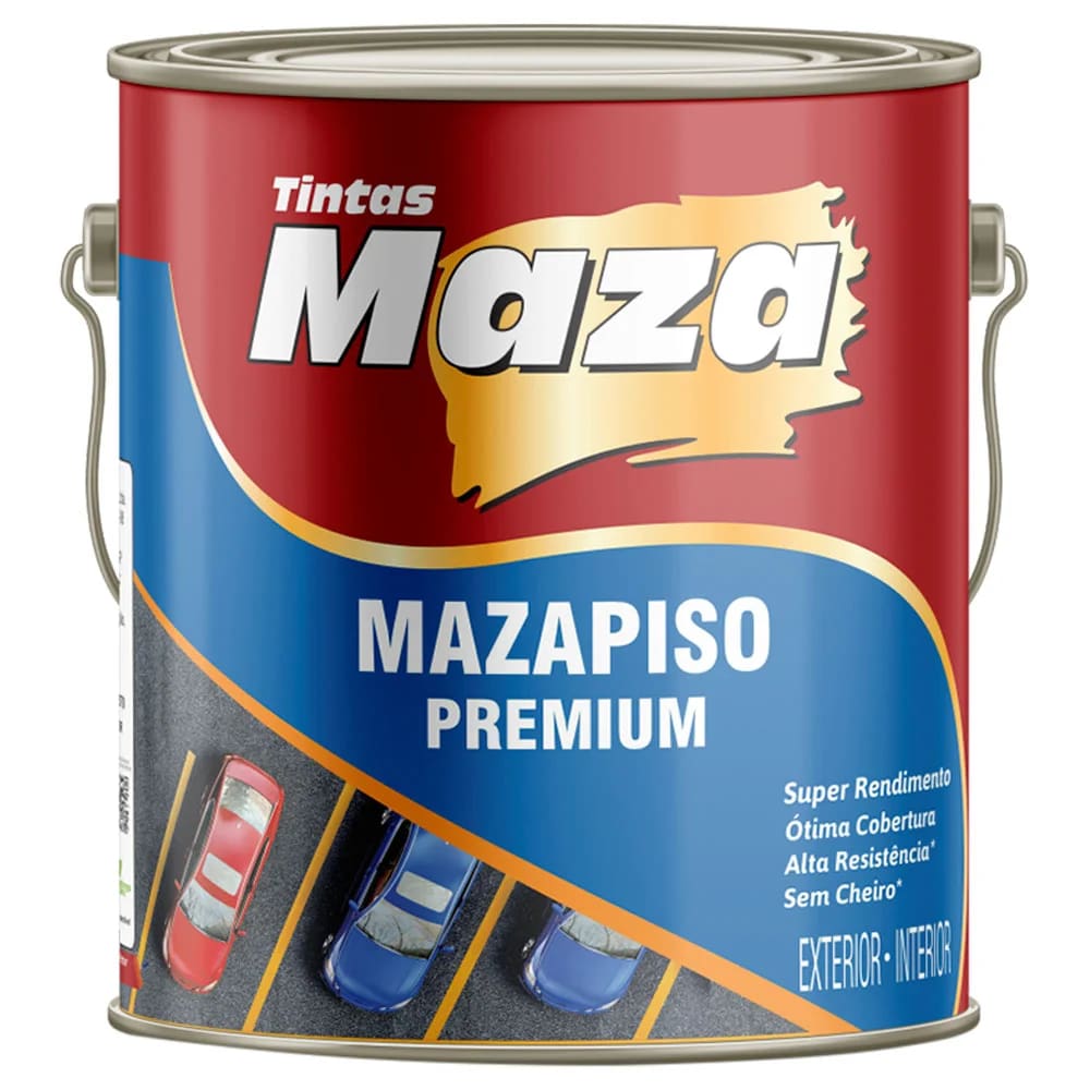Tinta Piso Premium Acrílica Alto Rendimento 3,6L Cores Maza