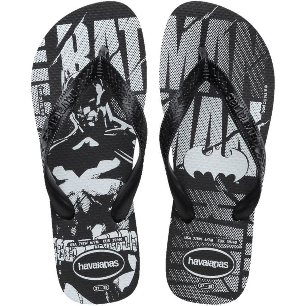 Chinelo Havaianas DC Logomania Masculino - Preto e Branco