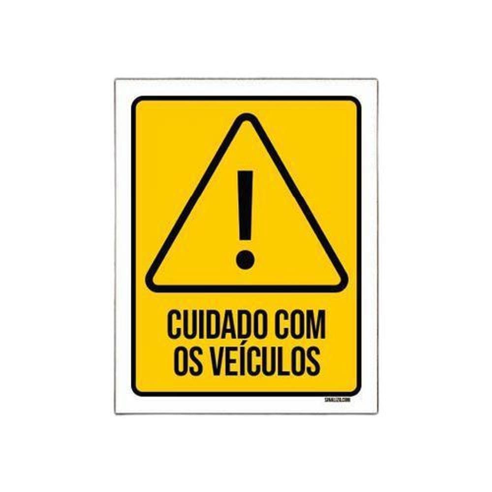 Kit 10 Placas Atenção Cuidado Com Os Veículos
