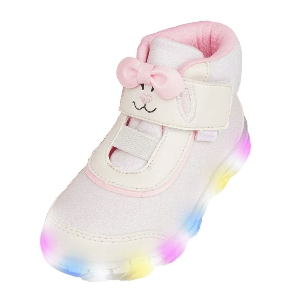Tenis Infantil Menina Cano Médio Ovelha Led Pampili Liz