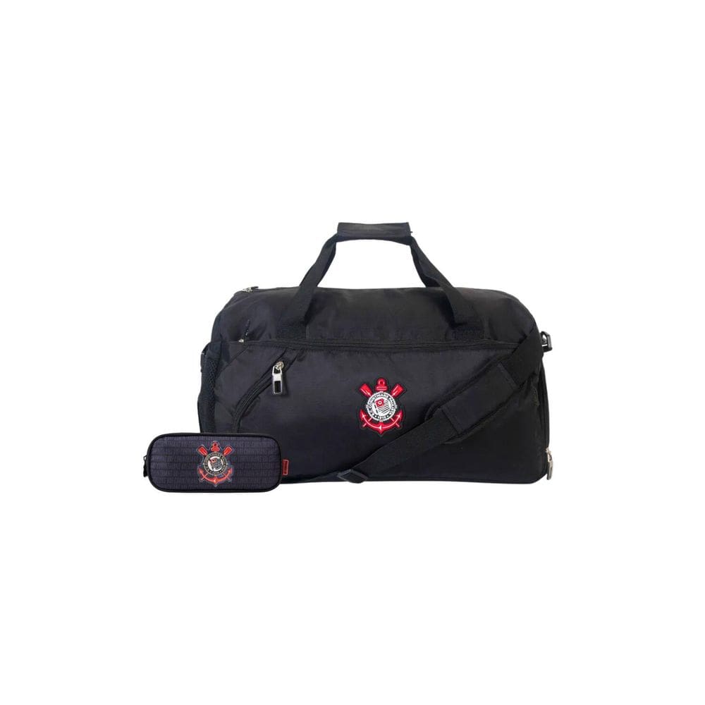 Kit Estojo Escolar Penal Duplo+Sacola De Viagem Corinthians
