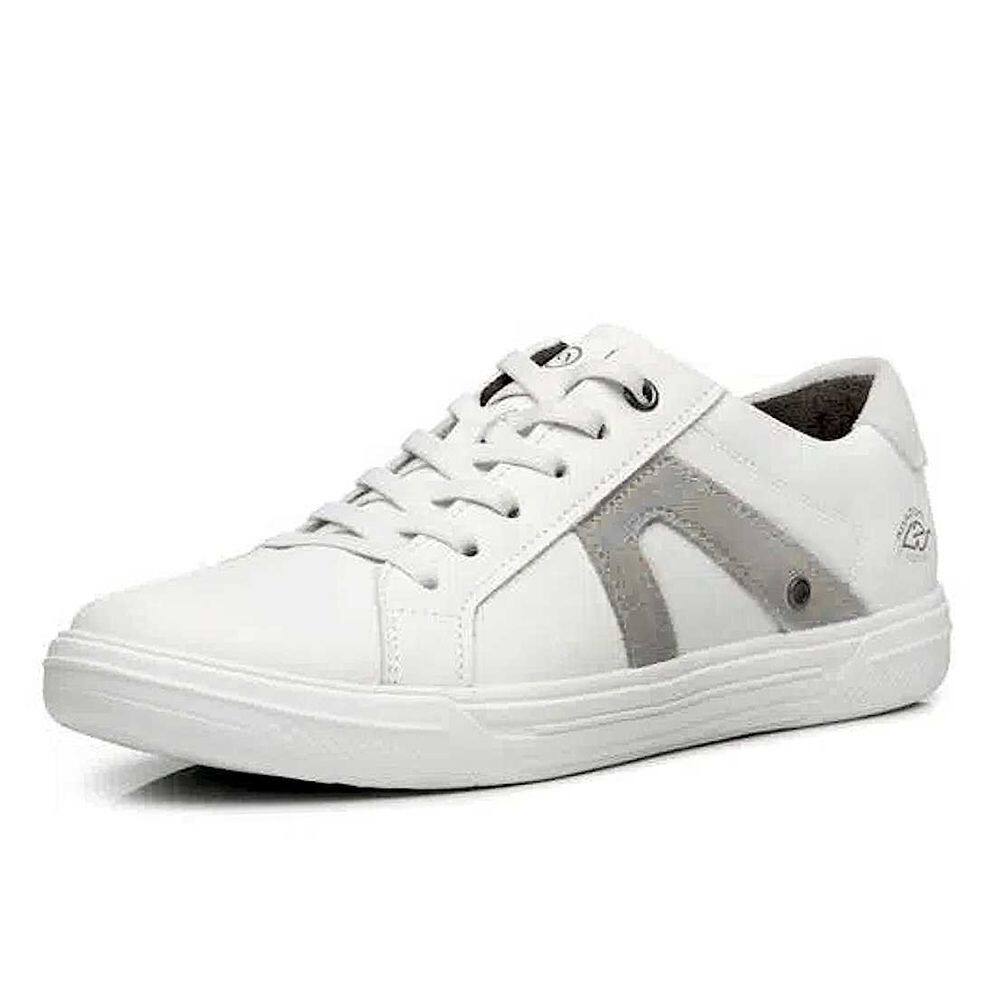 Tenis Casual Masculino Em Couro Conforto Pegada