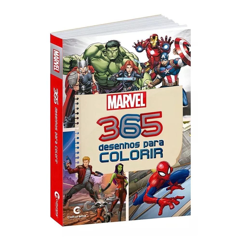 Livro Infantil Vingadores Marvel c/ 365 Desenhos de Colorir Avengers- Culturama