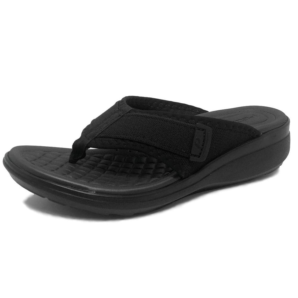 Chinelo Feminino Anabela Baixo Tecido Conforto Pegada