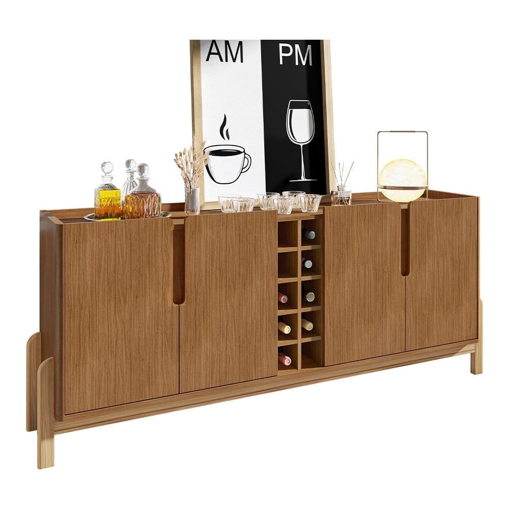 Aparador Buffet Sala Lizz 190cm com Pés de Madeira Maciça