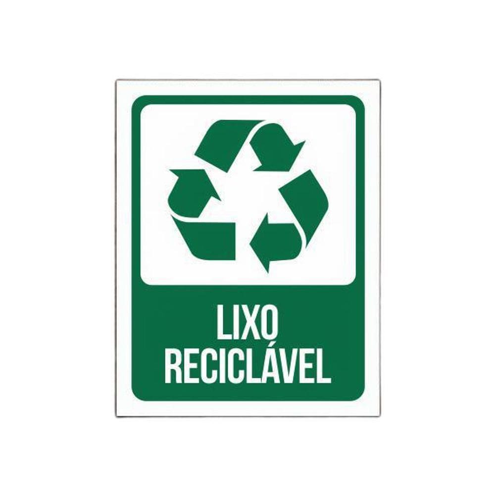 Placa De Sinalização - Lixo Reciclável 27X35