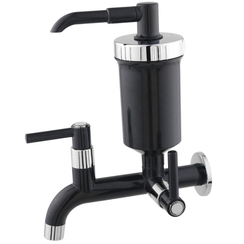Torneira Filtro Água Ecológico Parede Bica Reta 1060 - Preto