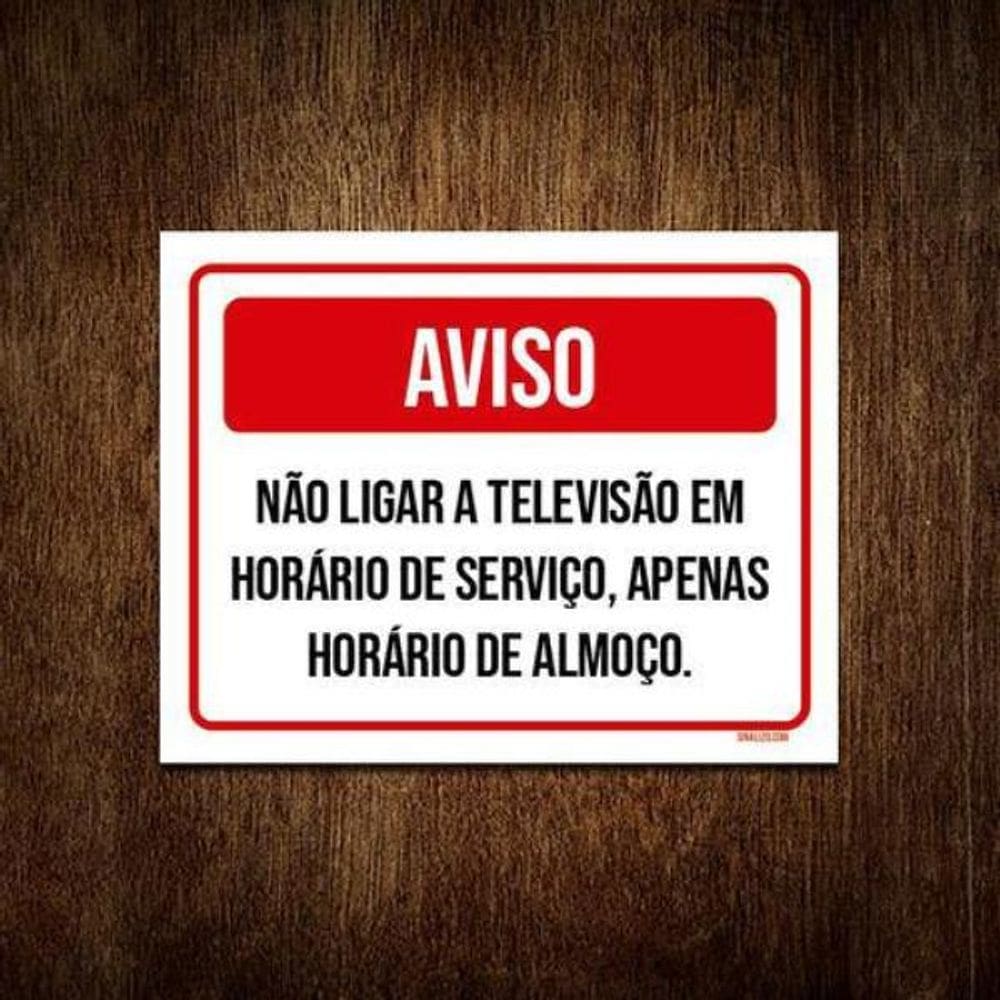 Placa Avio Não Ligar Televisão Em Horário De Serviço 18X23