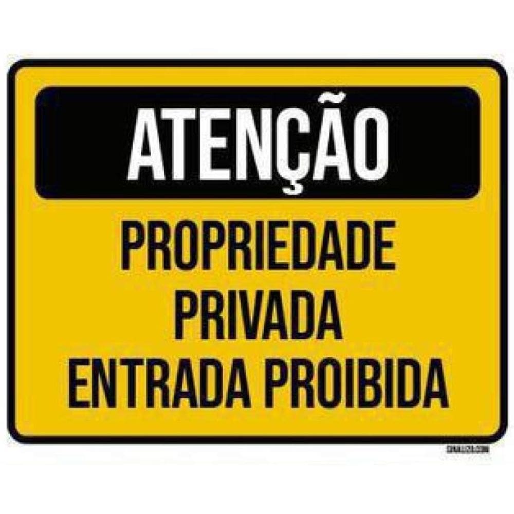 Kit 3 Placas  Atenção Propriedade Privada Entrada Proibida