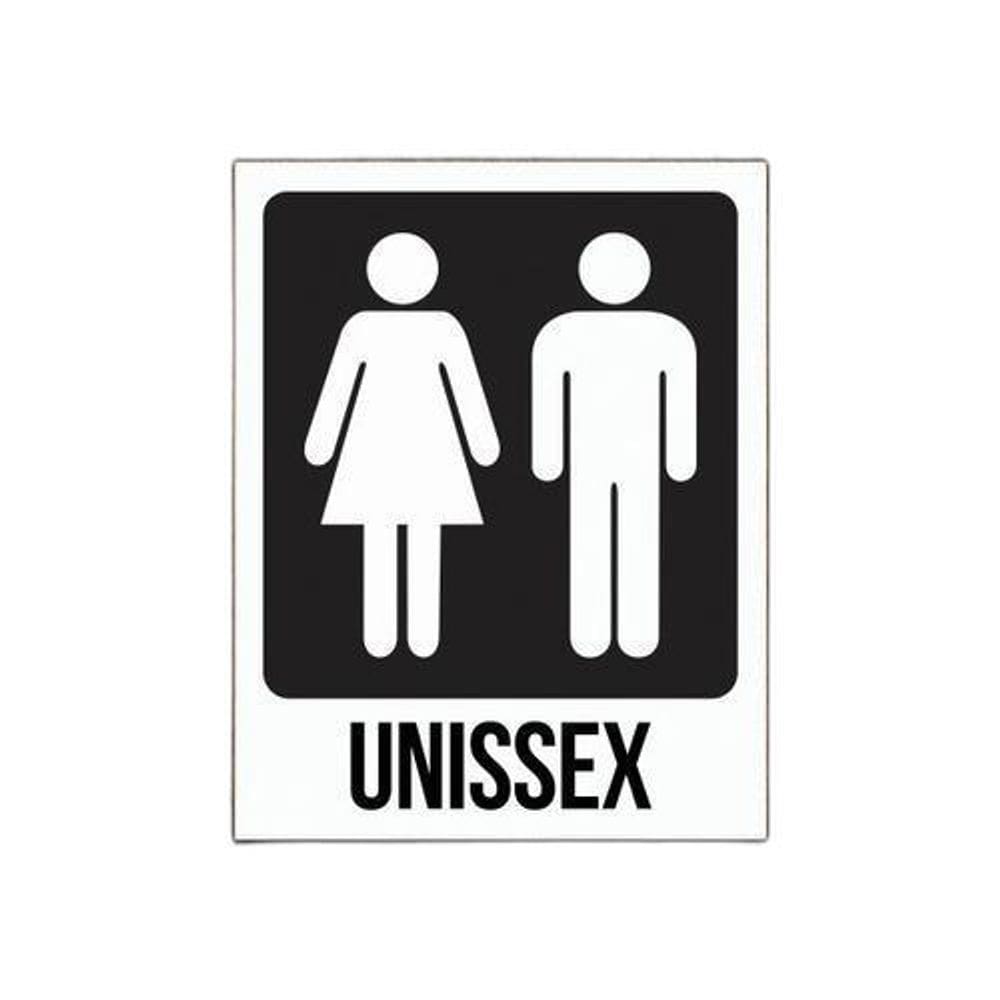 Placa Banheiro Unissex Masculino E Feminino 36X46