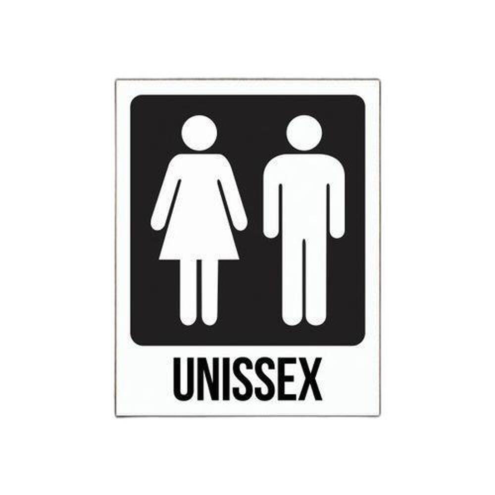 Placa Banheiro Unissex Masculino E Feminino 36X46