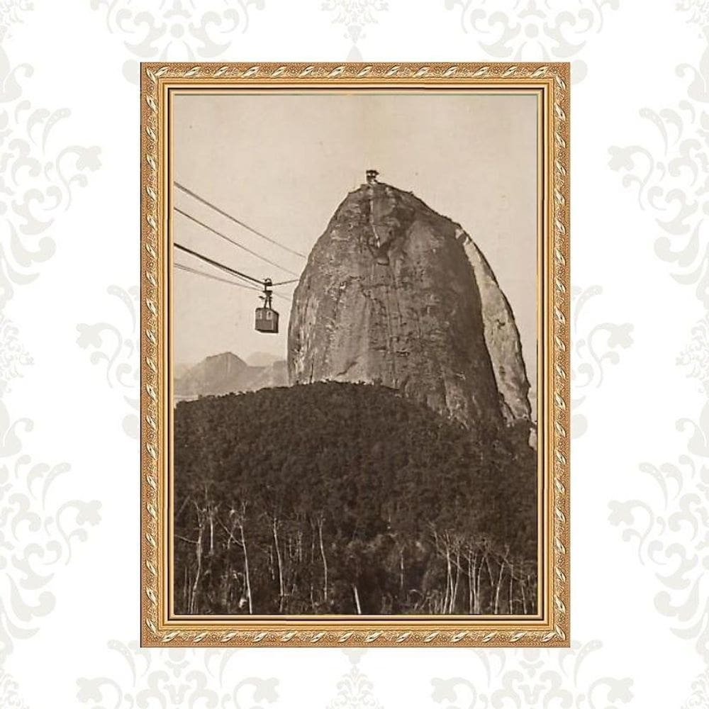 Quadro Moldura Dourada Rio De Janeiro 45X34Cm