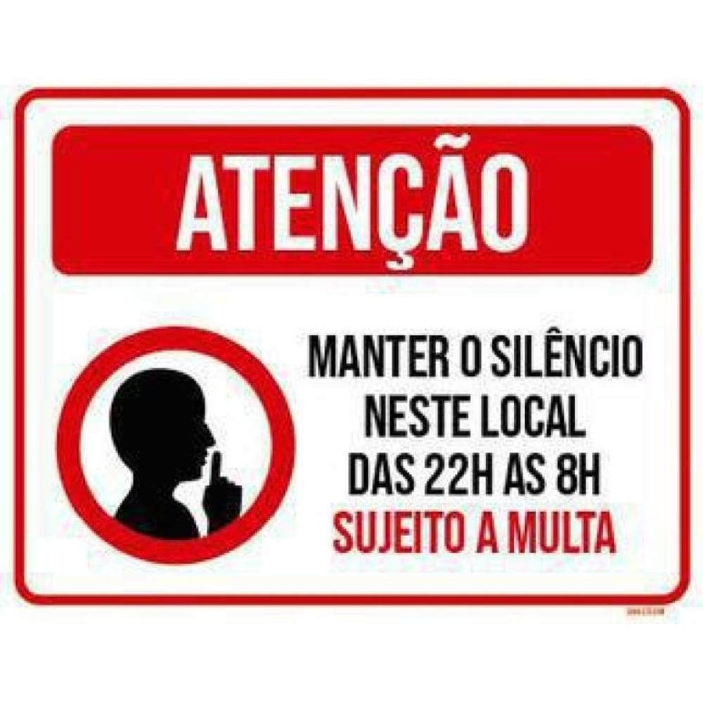 Placa Atenção Mantenha Silêncio Neste Local 36X46