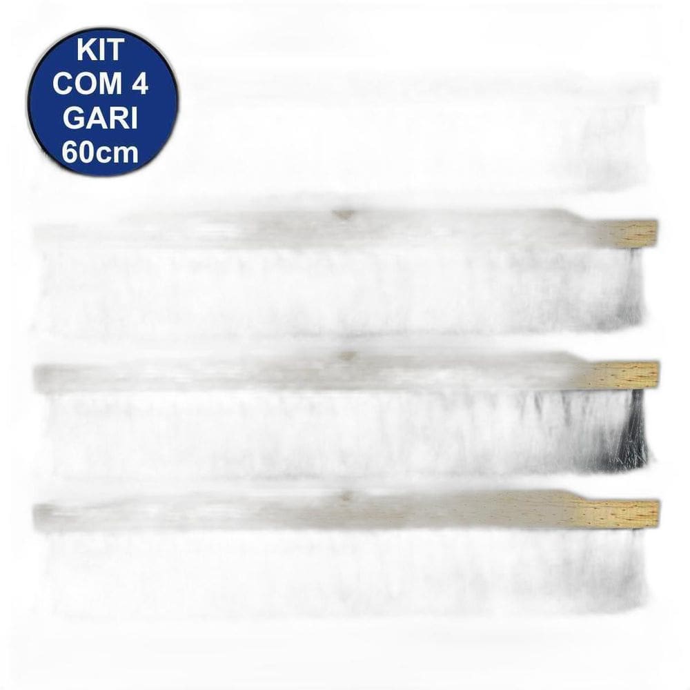 Kit Com 4 Vassoura Escovão Gari Nylon Duro 60Cm Sem Cabo