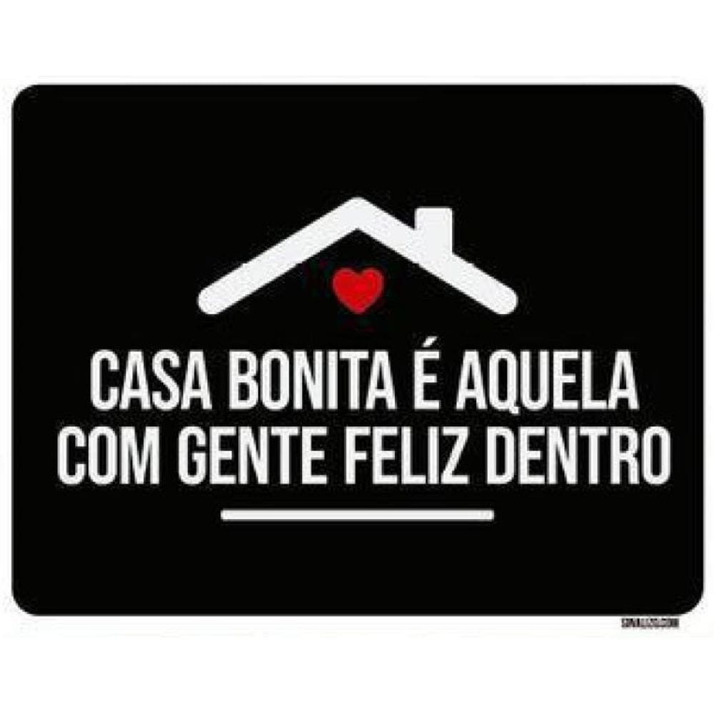 Kit 5 Placas Decorativa Casa Bonita Aqui Gente Feliz Dentro