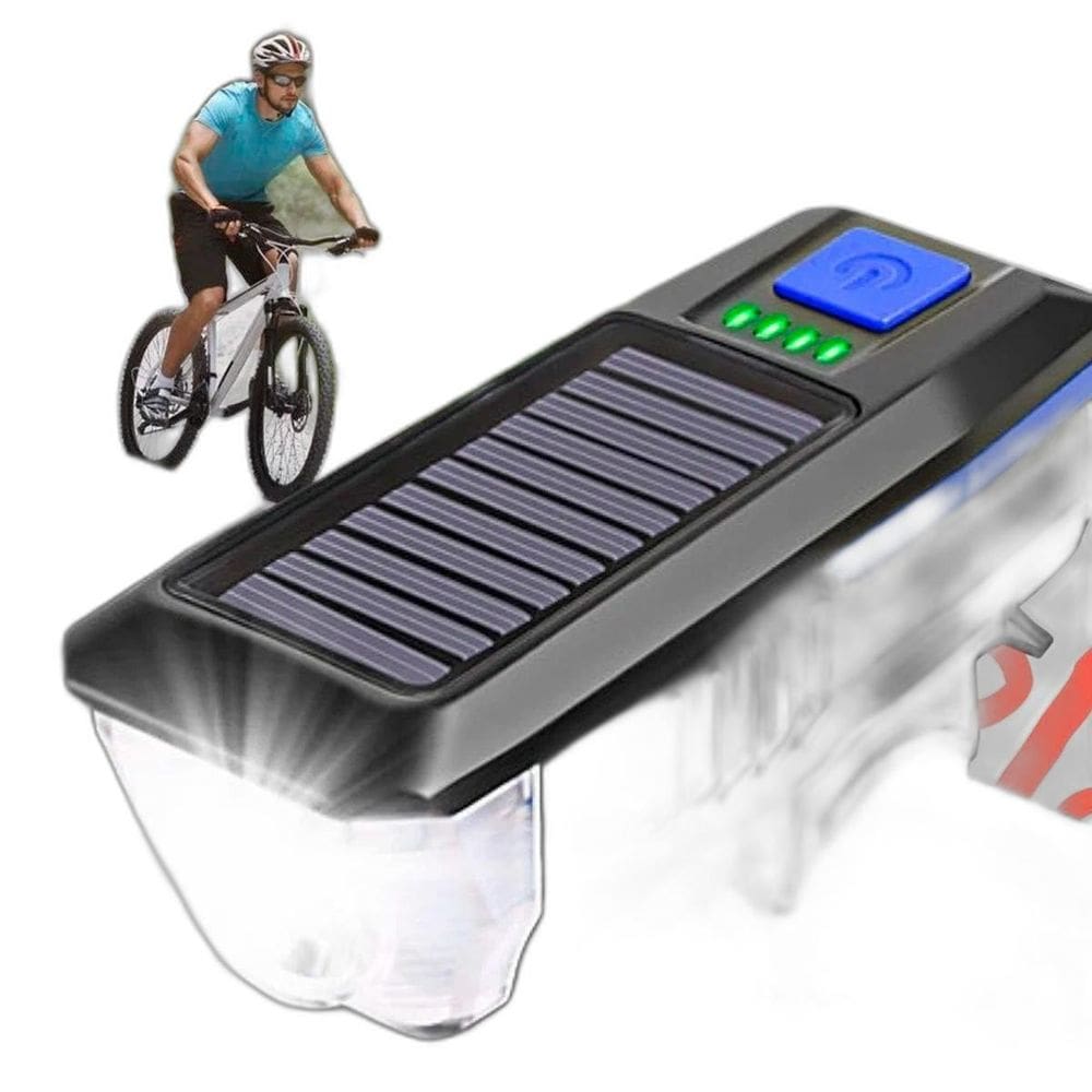 Lanterna Para Bike Com Carregamento Solar E Usb