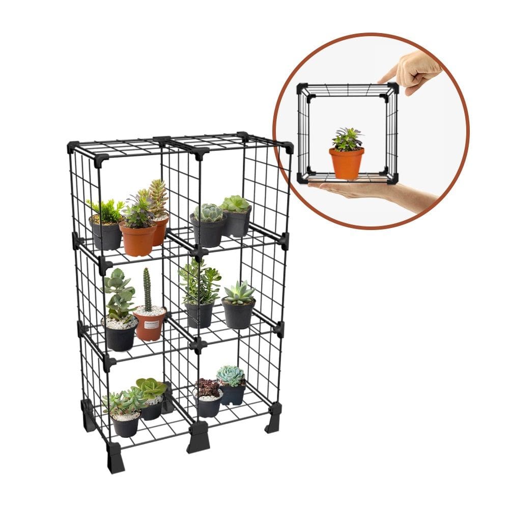 Prateleira Suporte para Plantas 6 Nichos de 20cm para Decoração Suculentas Vasos Livros 65cm Altura