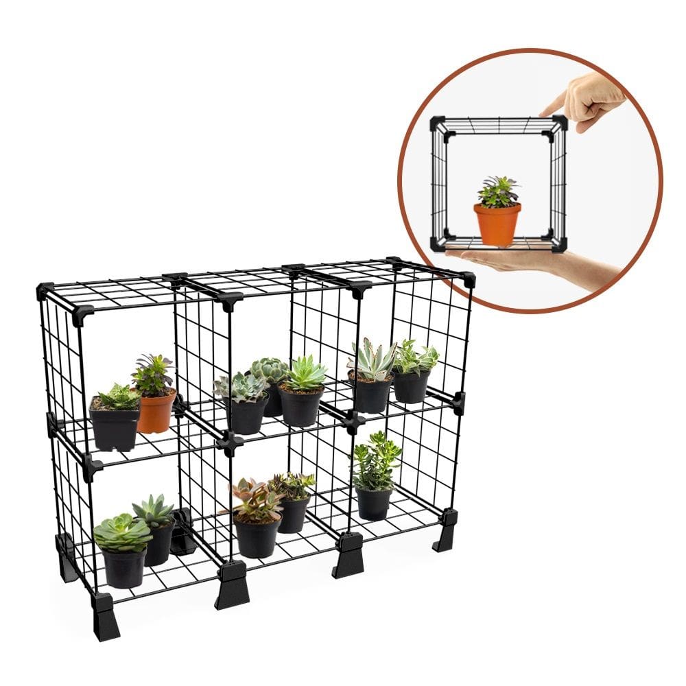Prateleira Suporte para Plantas com 6 Nichos de 20cm Objetos Decorativos Livros Sala Varanda Banheiro Quarto