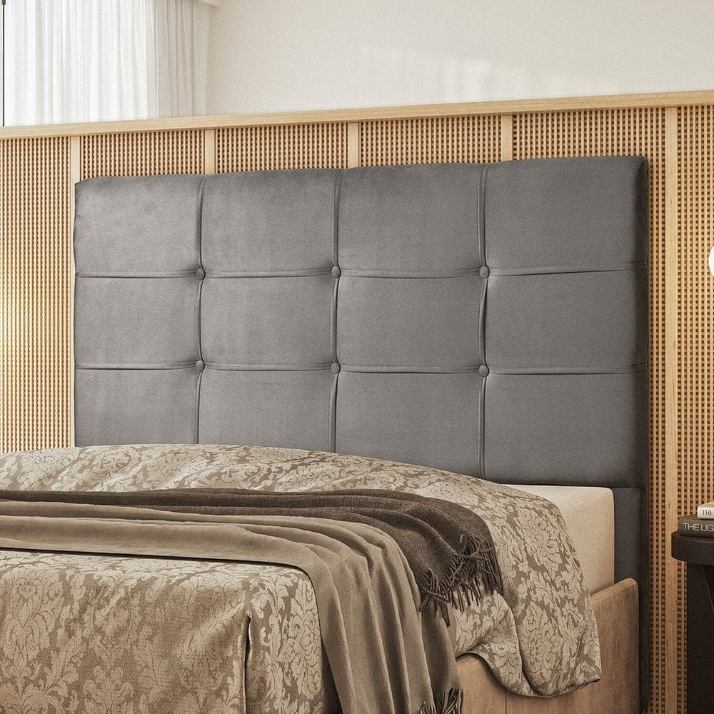 Cabeceira para Cama de Solteiro 90cm Safira Cinza