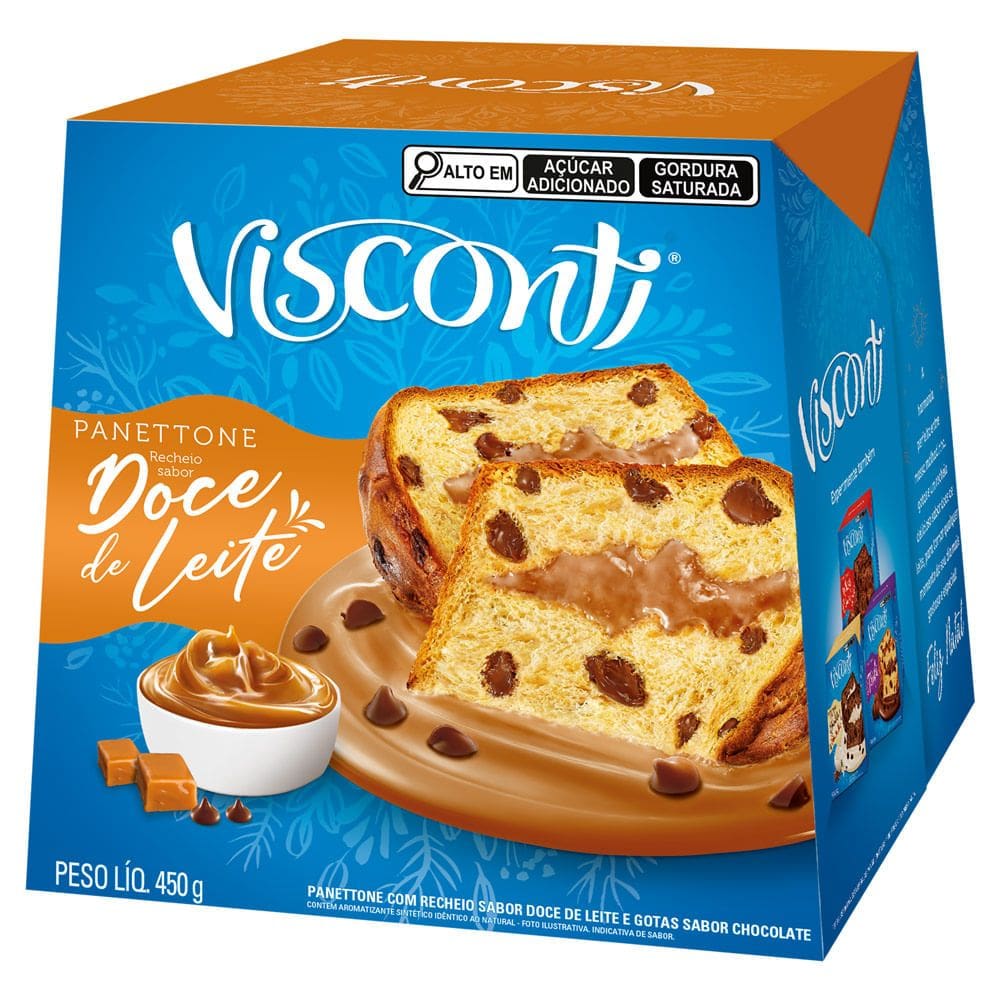 Panettone Visconti Doce de Leite com Gotas de Chocolate 450g