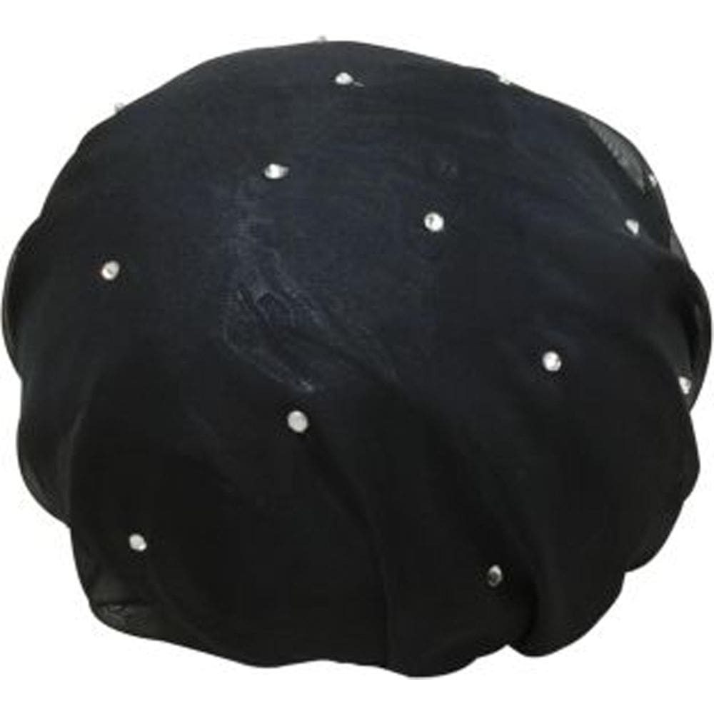 Touca Para Banho Preta Lisa Com Strass 28Cm