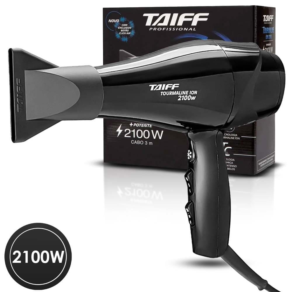 Secador De Cabelo Tourmaline Íon 2100W Taiff