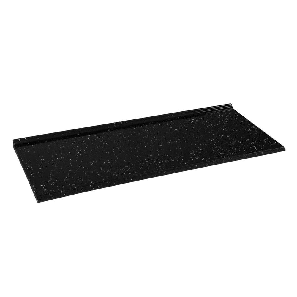 Tampo Mármore Sintético 120cmx53cm Para Balcão de Cozinha Pedra Preta