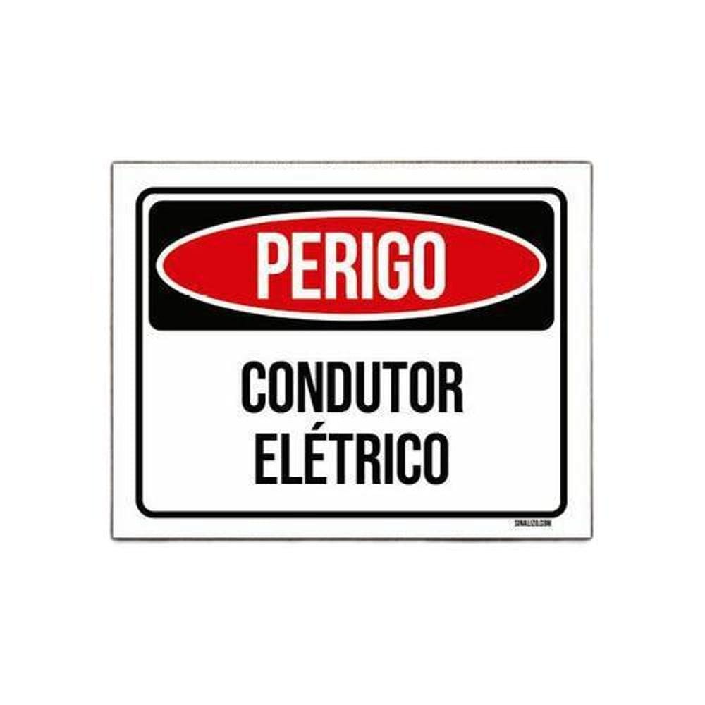 Kit 10 Placas Sinalização - Perigo Condutor Elétrico