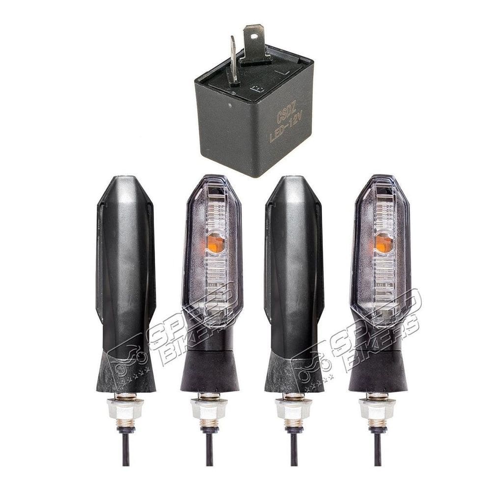 Kit 4 Setas Pisca de Led Laranja com Rele 2 Pinos Led - Moto