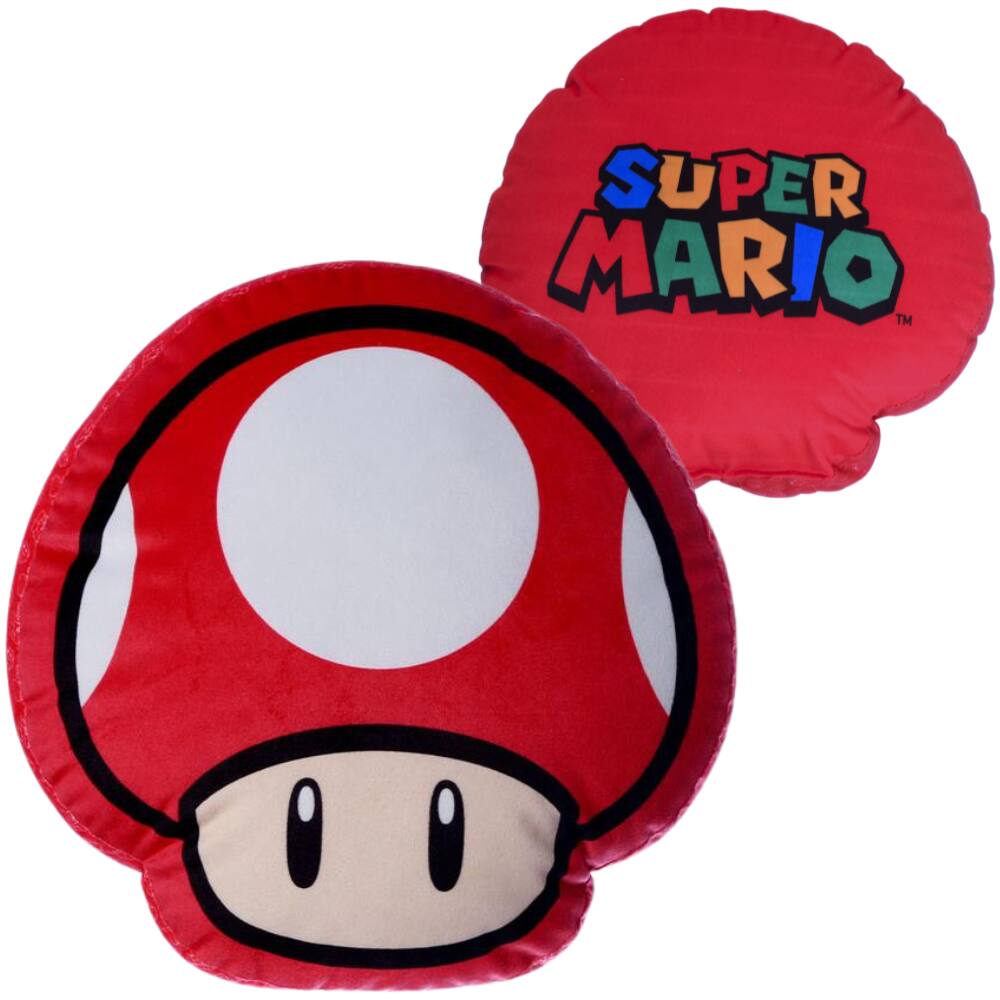 Almofada Mushroom Cogumelo Vermelho 3D Aveludada Oficial Super Mario