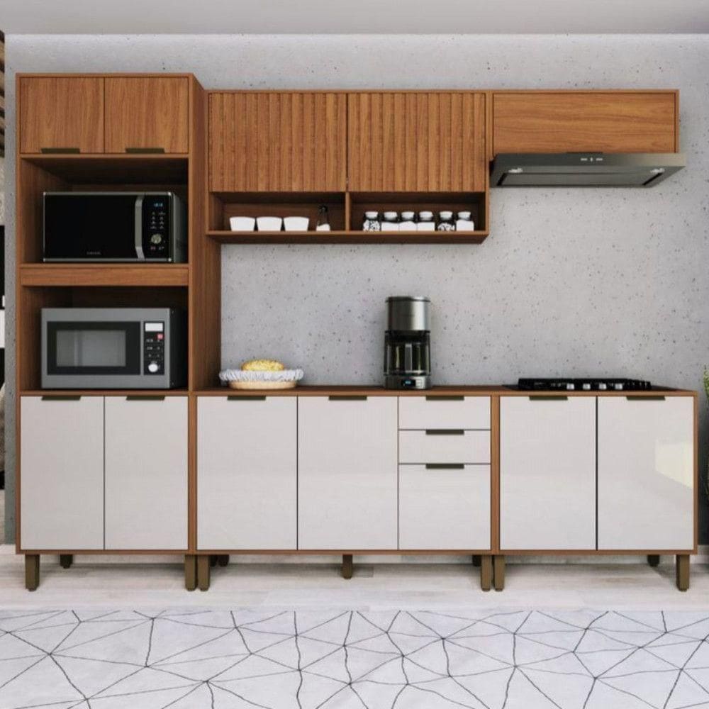 Cozinha Completa 5 Peças Sem Tampo Indekes Paris Freijo/Off White